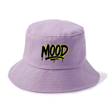 Bold typography design - "MOOD" - current state, feeling it - Bucket Hat - Purple