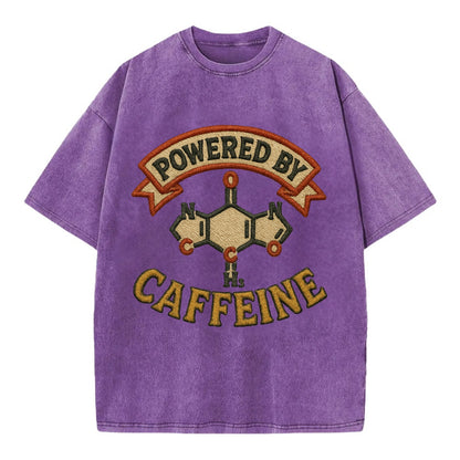 Powered By Caffeine  - Vintage T-shirt - Purple