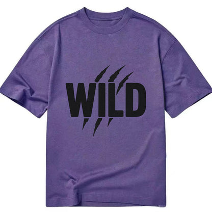 Bold typography design - "WILD" - untamed, natural, free - Classic T-shirt - Purple