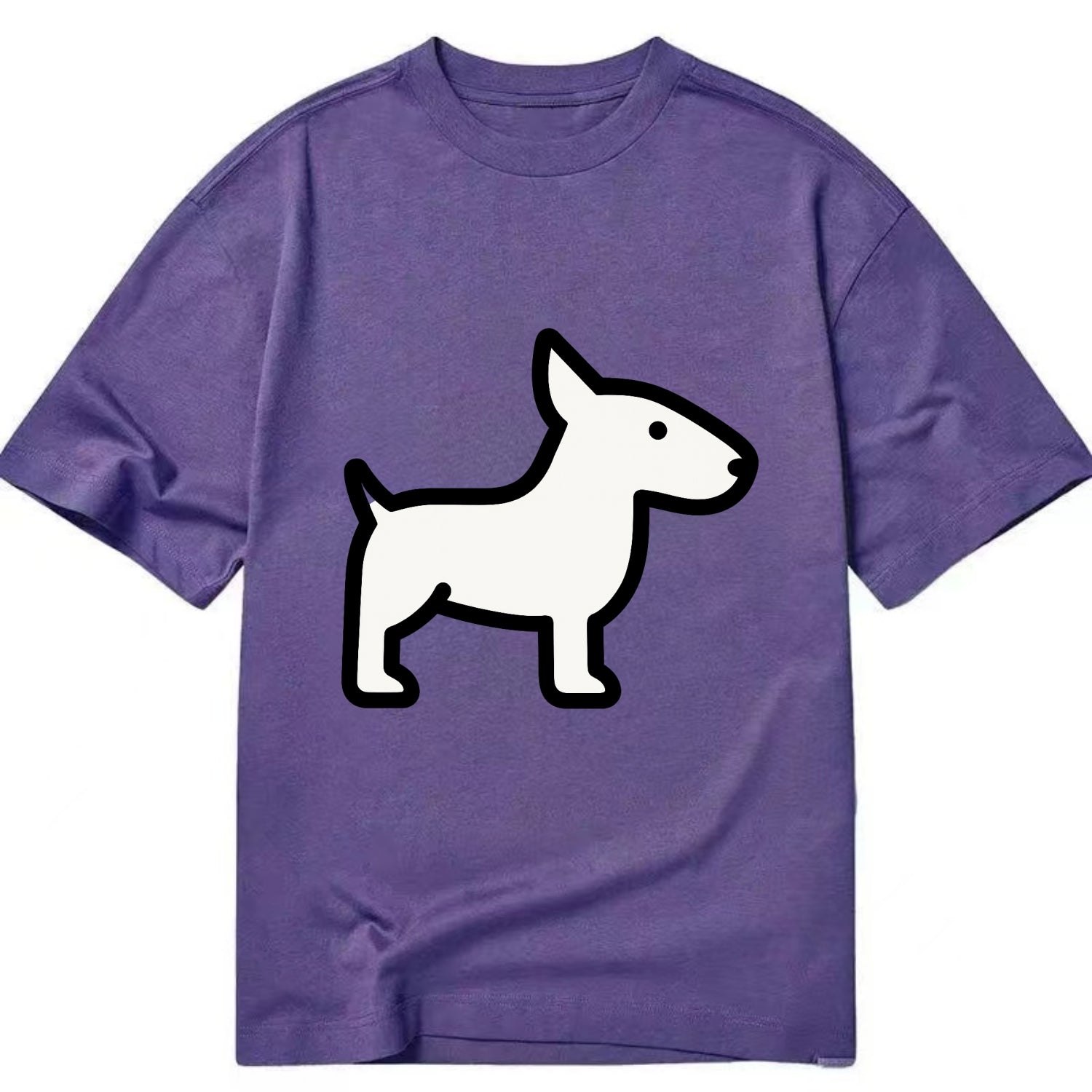 Bull Terrier - White egg-shaped head flat side profile - Classic T-shirt - Purple