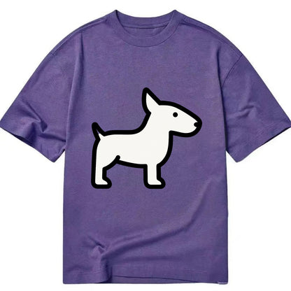 Bull Terrier - White egg-shaped head flat side profile - Classic T-shirt - Purple