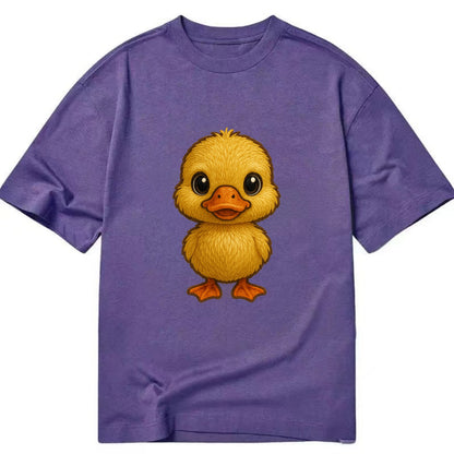 Baby Duck Duckling - yellow fluffy, orange beak, bright eyes, front-facing, quack - Classic T-shirt - Purple