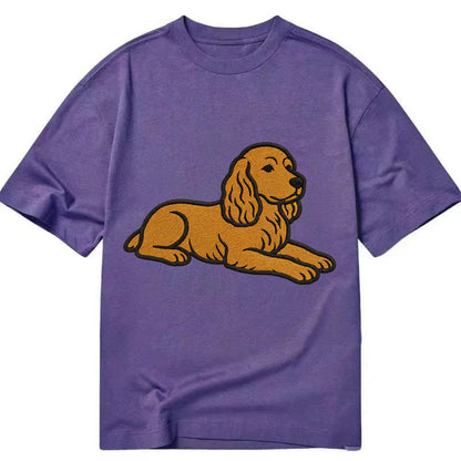 Cocker Spaniel - Golden colored relaxed Classic T-shirt - Purple
