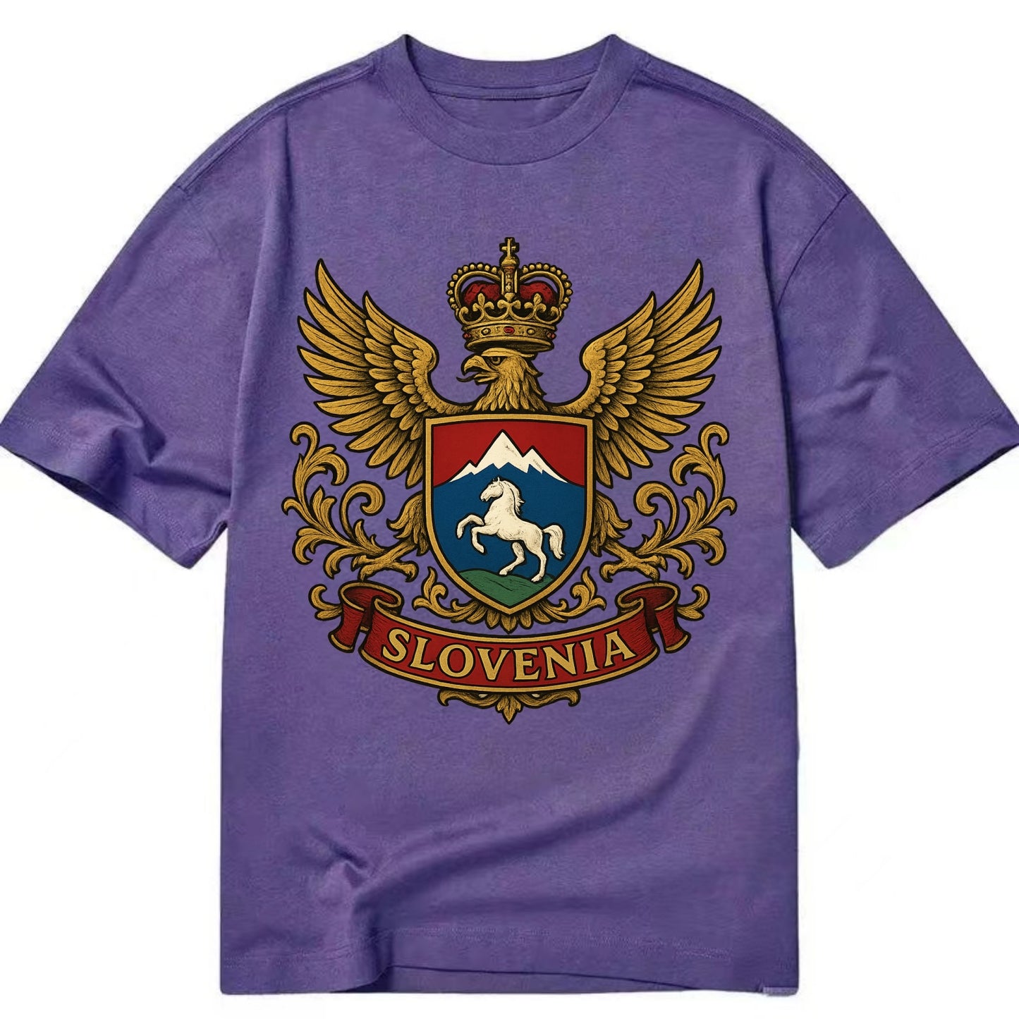 Slovenia Heritage Badge  - Classic T-shirt - Purple