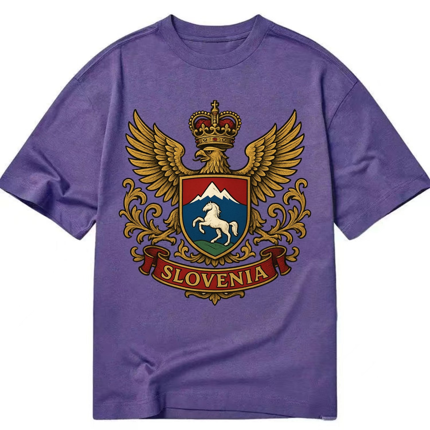 Slovenia Heritage Badge  - Classic T-shirt - Purple