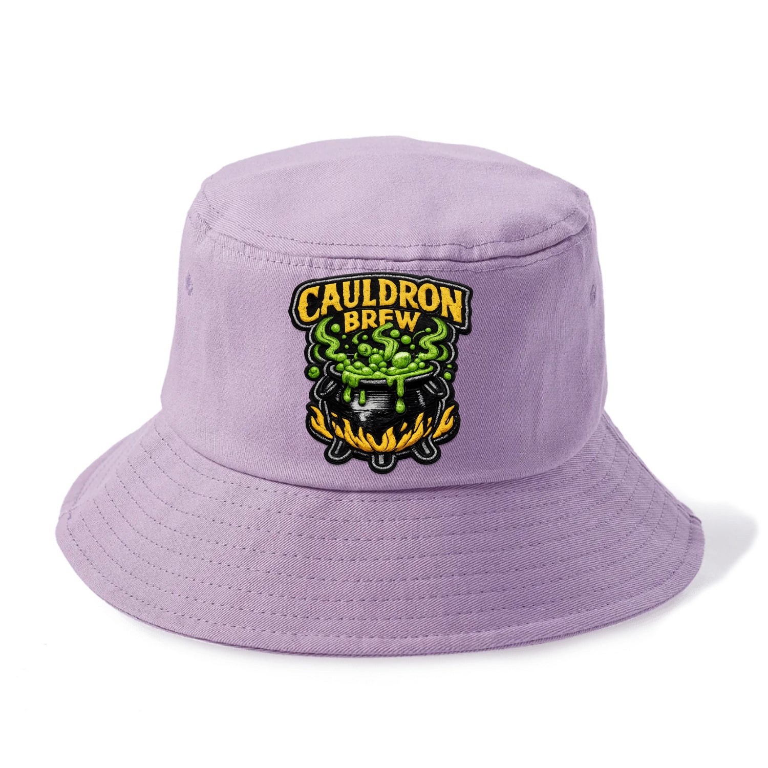 CAULDRON BREW - bubbling pot in black and green , witch craft - Bucket Hat - Purple