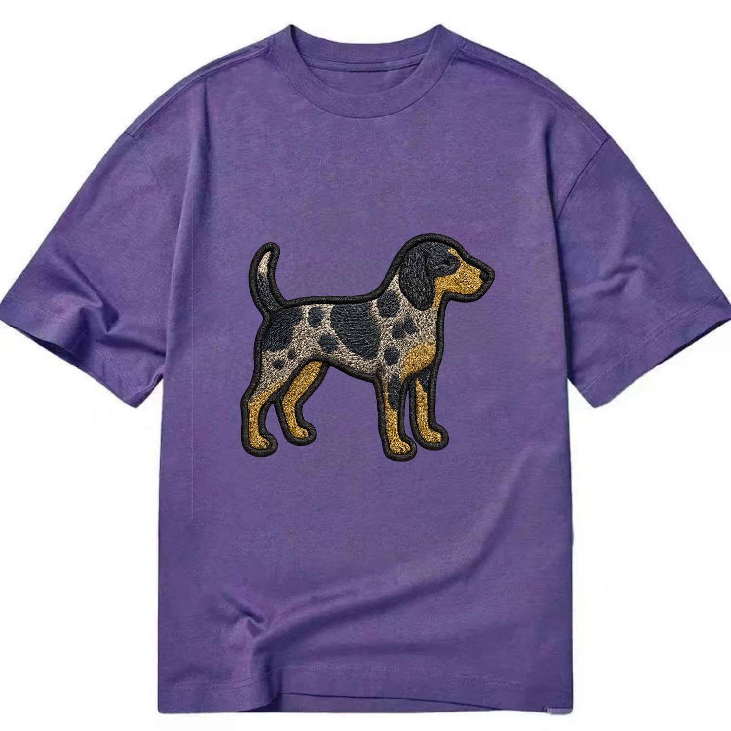 Bluetick Coonhound - Trendy spotted hound logo with prominent black border - Classic T-shirt - Purple