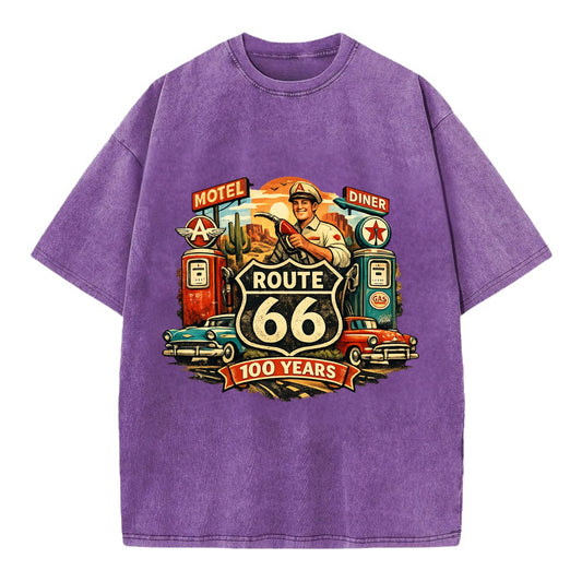 FILL ER UP | Vintage gas pumps | Flying A or Texaco style | Service station | - Vintage T-shirt - Purple