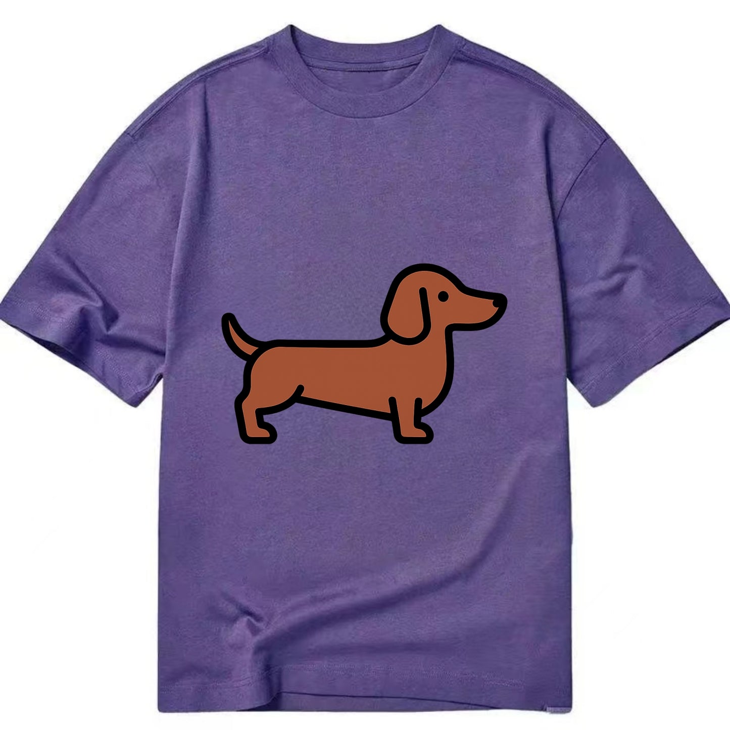 Dachshund - Red/brown smooth flat side profile - Classic T-shirt - Purple