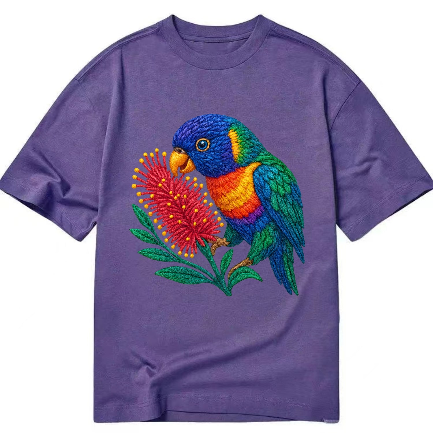 Rainbow Lorikeet Bottlebrush - Classic T-shirt - Purple