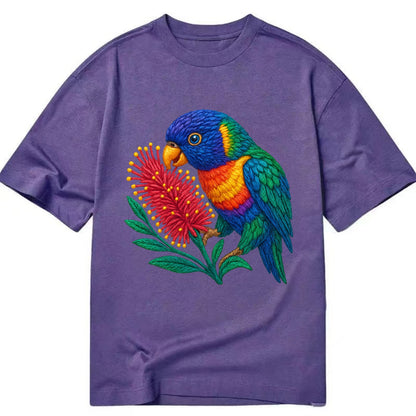 Rainbow Lorikeet Bottlebrush - Classic T-shirt - Purple