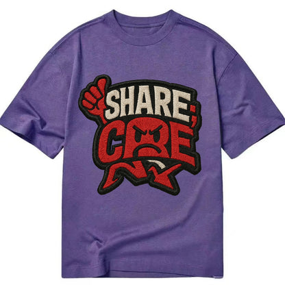 SHARE;CARE TOO MUCH Oversharer Green Hat - Classic T-shirt - Purple