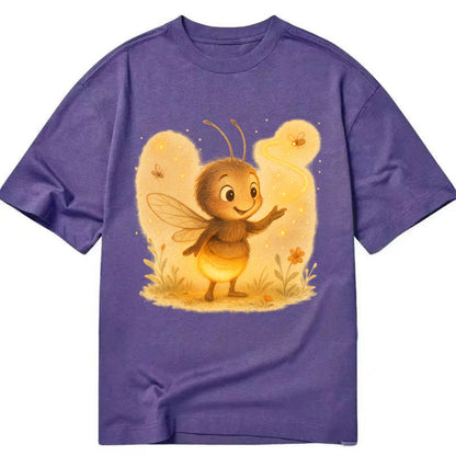 Firefly choreographer arranging synchronized light patterns over a meadow stage - Classic T-shirt - Purple