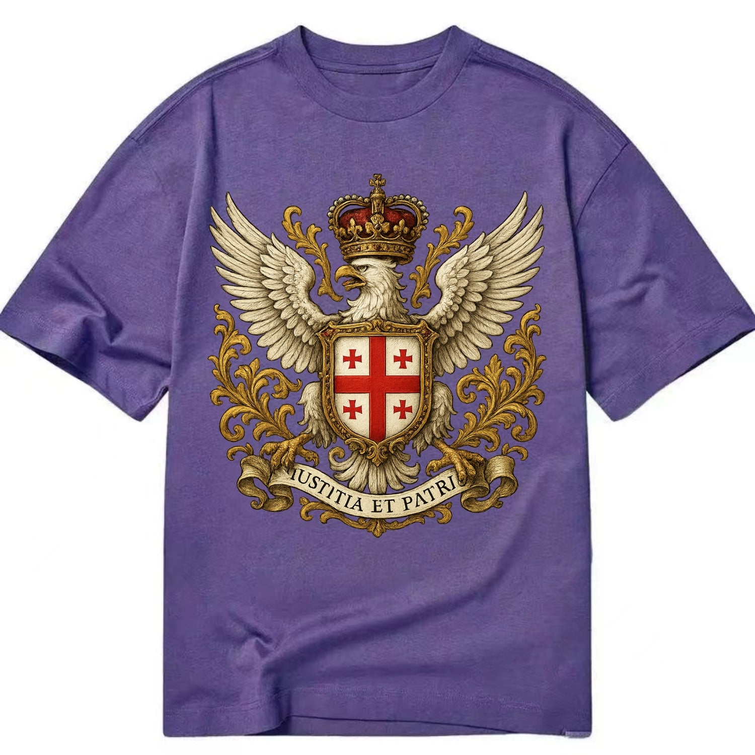 Georgia White Eagle Emblem  - Classic T-shirt - Purple