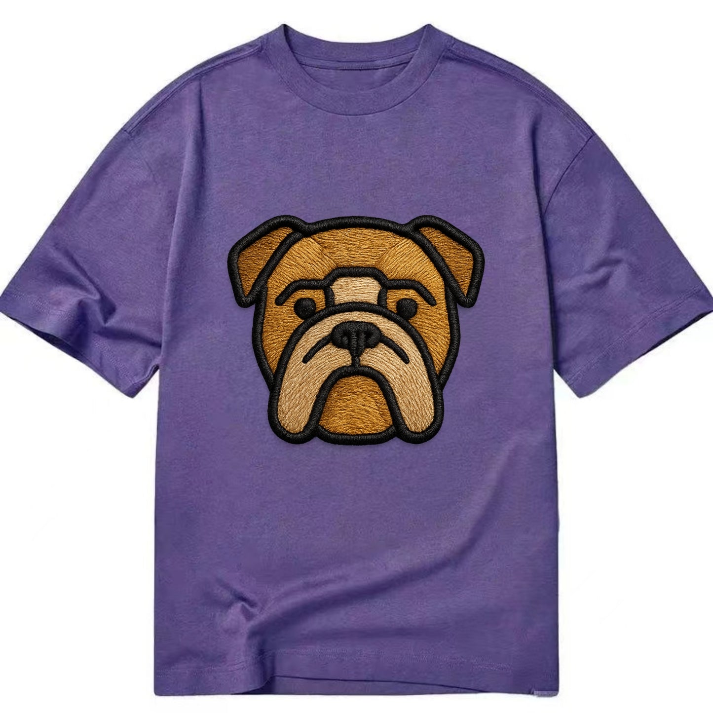 Bulldog - Minimalist geometric design wi - Classic T-shirt - Purple