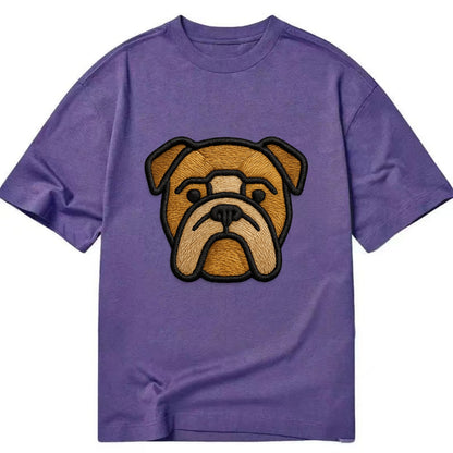 Bulldog - Minimalist geometric design wi - Classic T-shirt - Purple