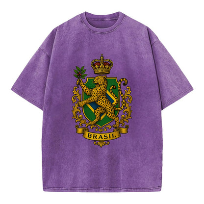 Brazil Jaguar Emblem  - Vintage T-shirt - Purple