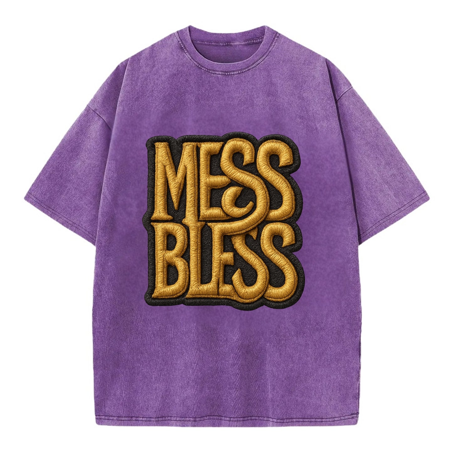 MESS;BLESS UP Gold Metallic Visor - Vintage T-shirt - Purple