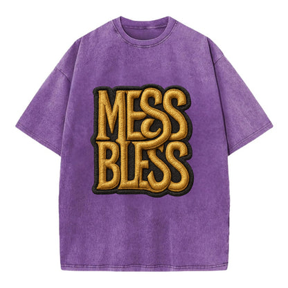 MESS;BLESS UP Gold Metallic Visor - Vintage T-shirt - Purple