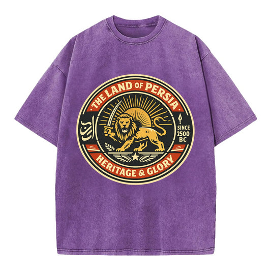 Iranian Heritage Emblem - Vintage T-shirt - Purple
