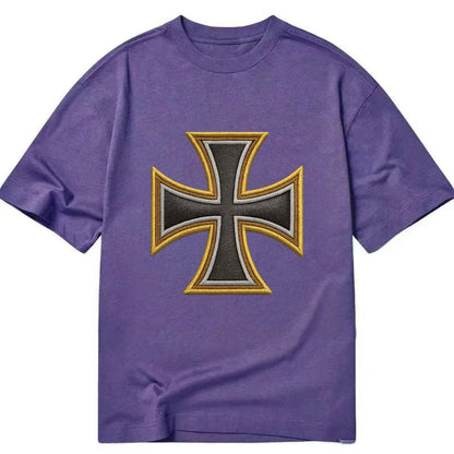 Teutonic Cross  - Classic T-shirt - Purple