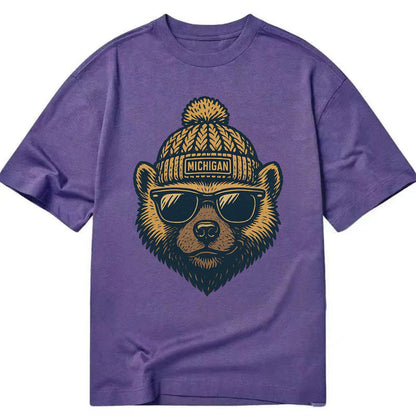 Ann Arbor Wolverine wearing Michigan bea - Classic T-shirt - Purple