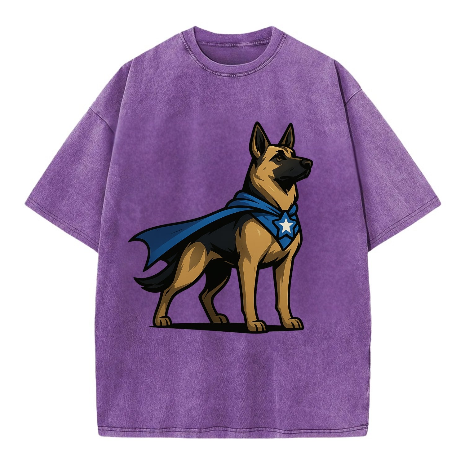 German Shepherd Patriotic Hero  - Vintage T-shirt - Purple