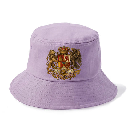 Spain Royal Logo (traditional Corona Real Española, Plus Ultra Banner, Premium Emblem) Bucket Hat - Purple