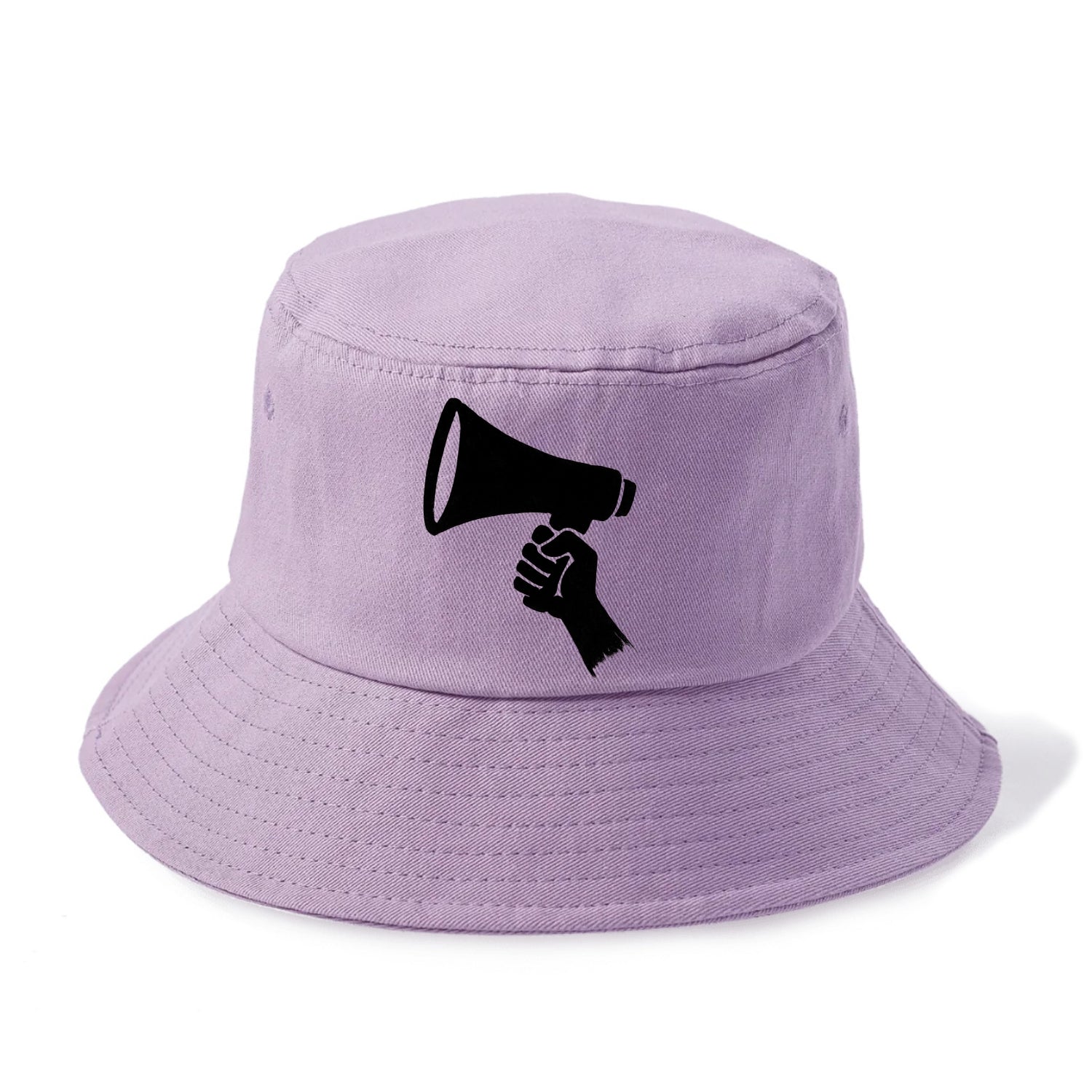Megaphone silhouette - voice and protest ink brushwork - Bucket Hat - Purple