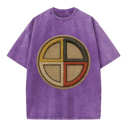 Medicine Wheel  - Vintage T-shirt - Purple