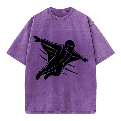 Wingsuit flyer gliding - Vintage T-shirt - Purple