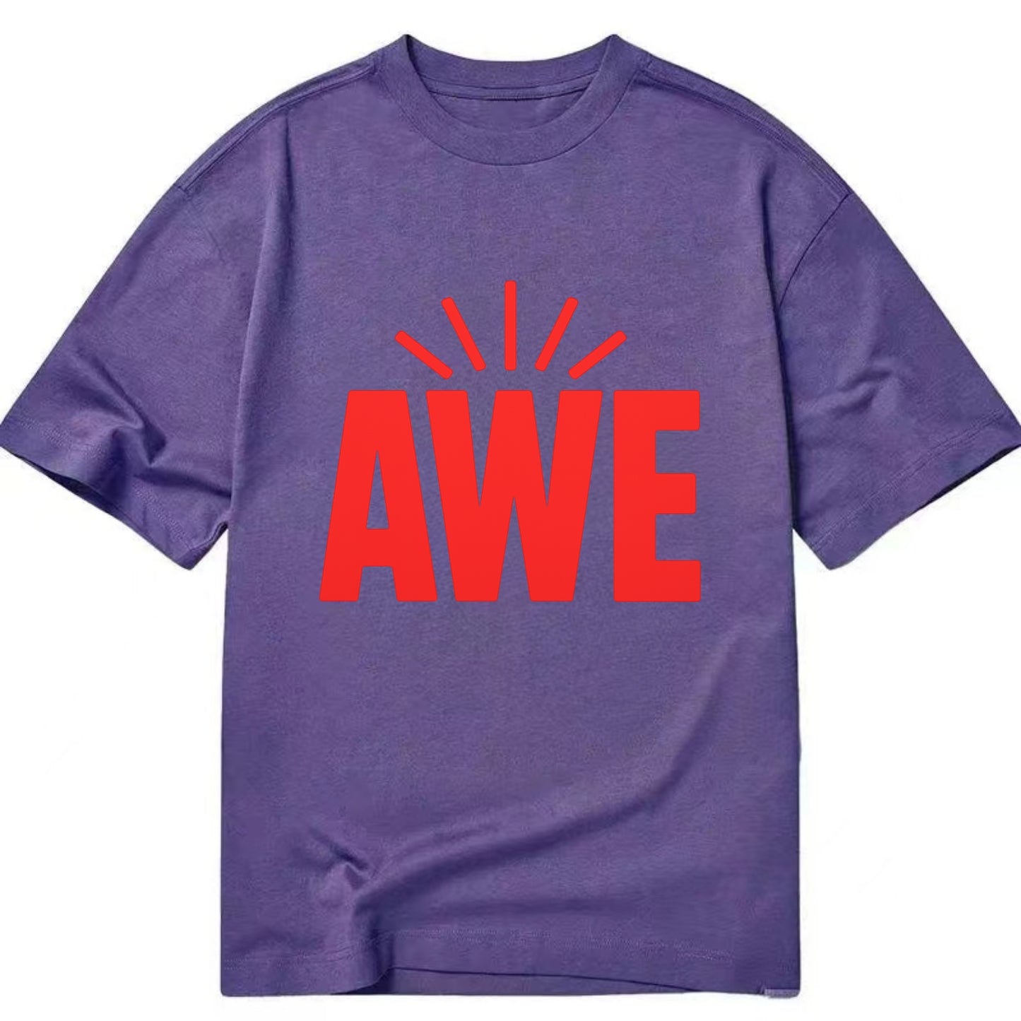 Bold typography design - "AWE" - overwhelming wonder - Classic T-shirt - Purple