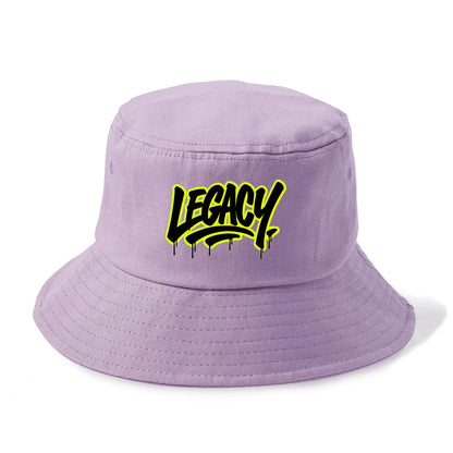 Bold typography design - "LEGACY" - what you leave behind, lasting impact - Bucket Hat - Purple