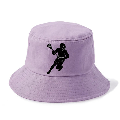Lacrosse player cradling stick - Bucket Hat - Purple