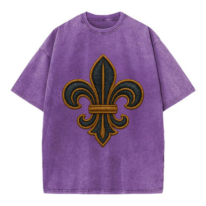 Fleur de Lis  - Vintage T-shirt - Purple