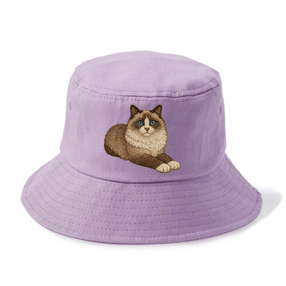 Ragdoll  relaxed lying down with head up Bucket Hat - Purple