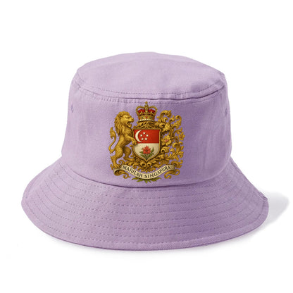 Singapore Merlion Emblem  - Bucket Hat - Purple