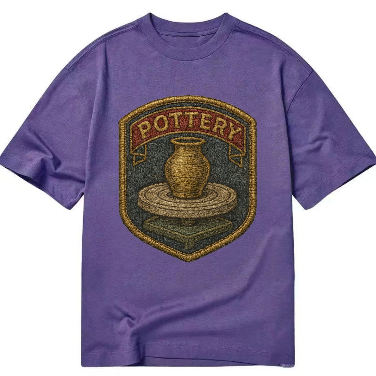 Pottery wheel with clay vessel - ceramicist symbol - Classic T-shirt - Purple