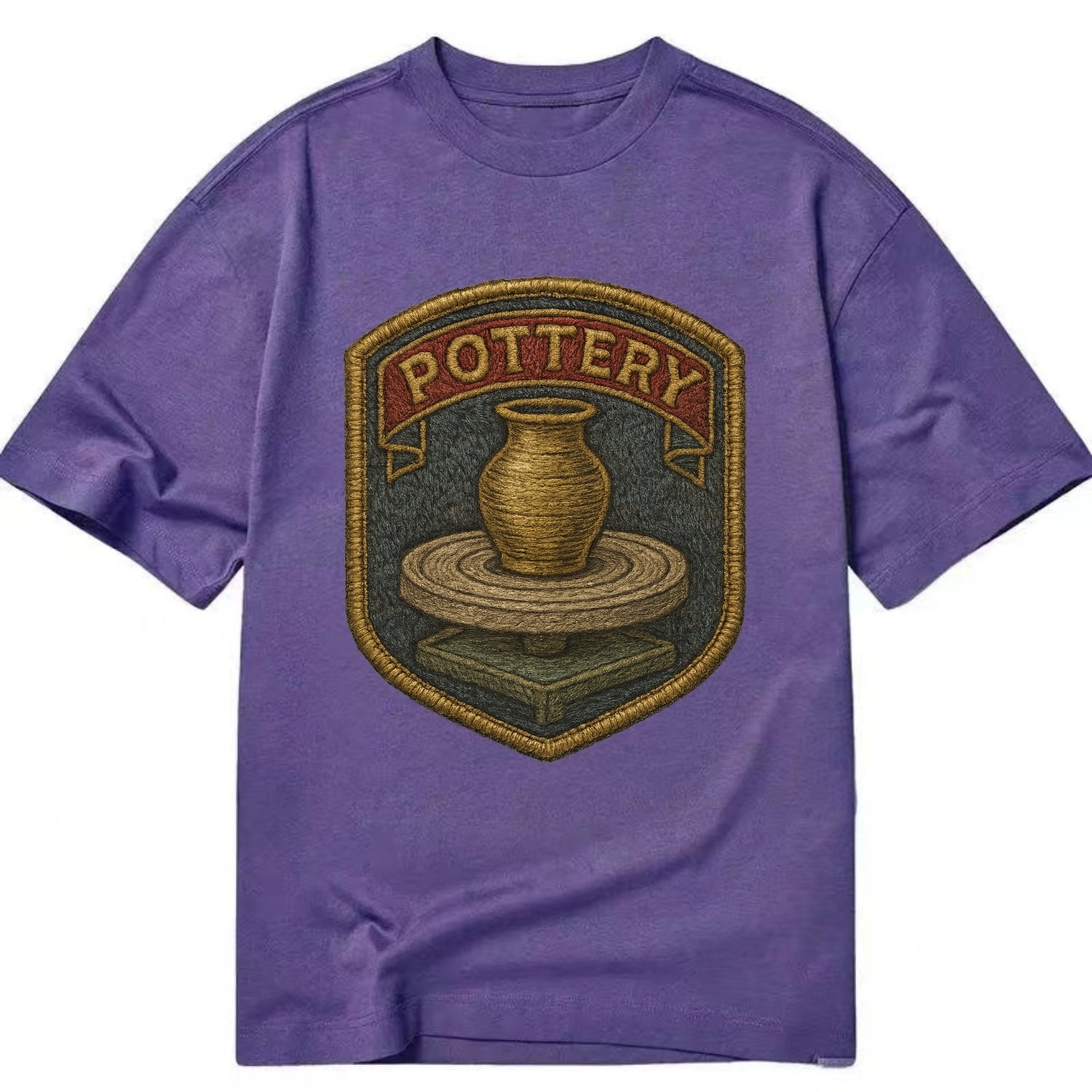 Pottery wheel with clay vessel - ceramicist symbol - Classic T-shirt - Purple