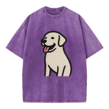 Labrador - Happy panting expression - Vi Vintage T-shirt - Purple