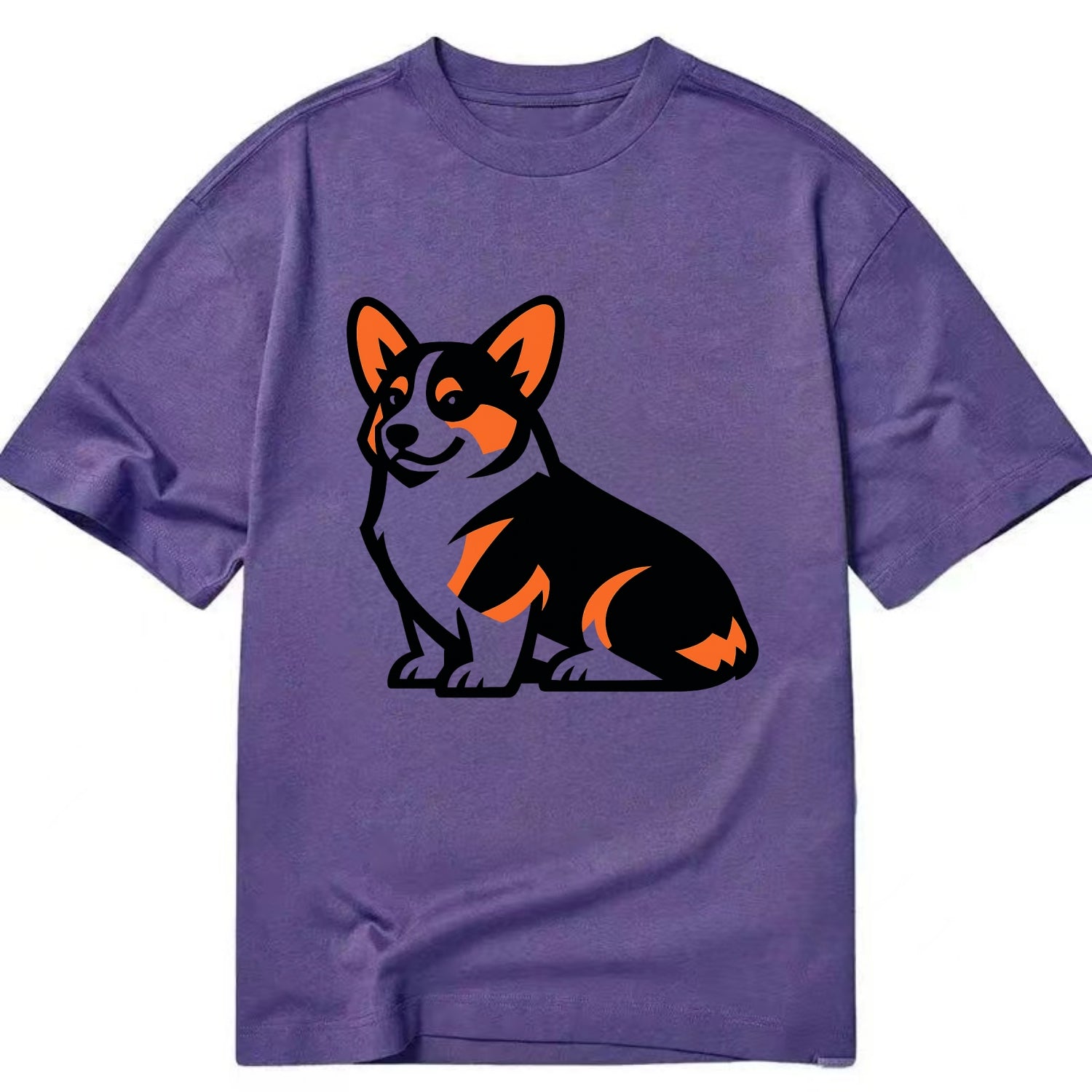 Tricolor Corgi Charm - Classic T-shirt - Purple