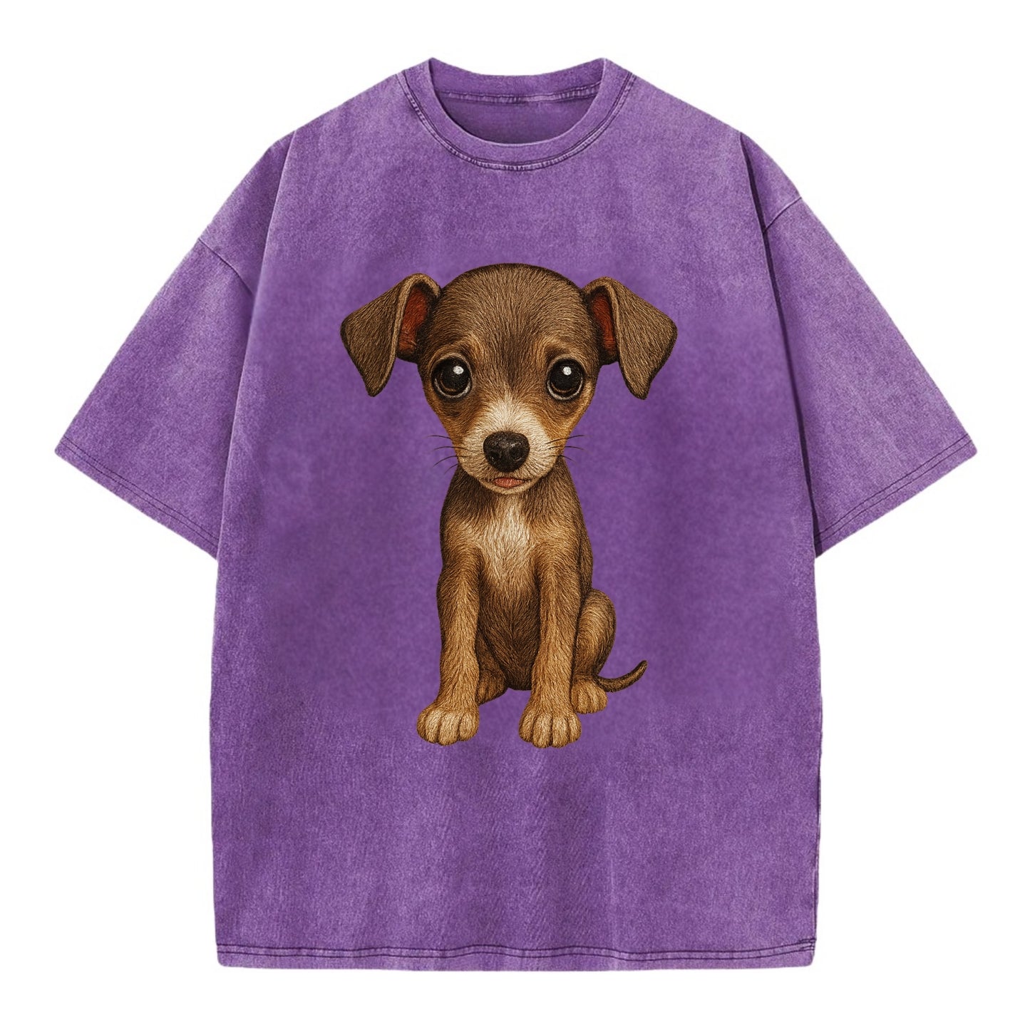 Baby Italian Greyhound Puppy - sleek tiny body, long legs, gentle eyes, - Vintage T-shirt - Purple