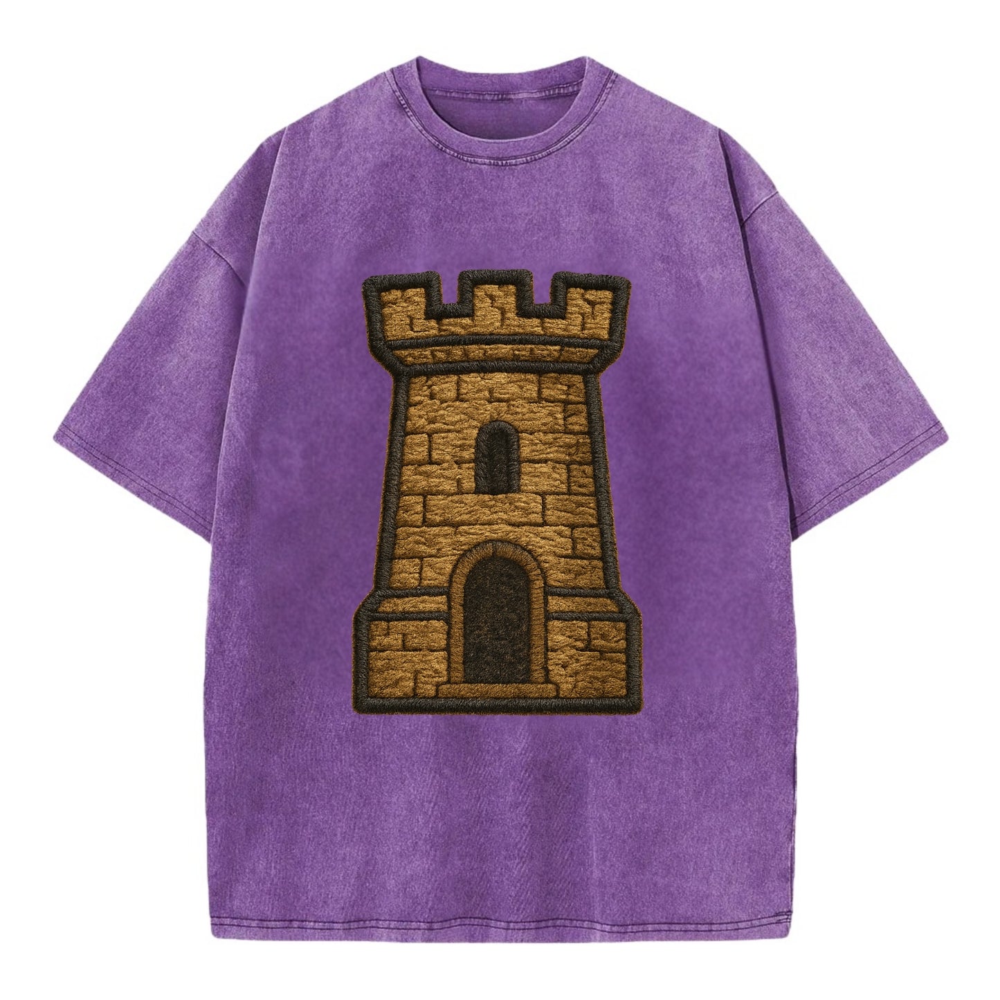 Castle Tower  - Vintage T-shirt - Purple