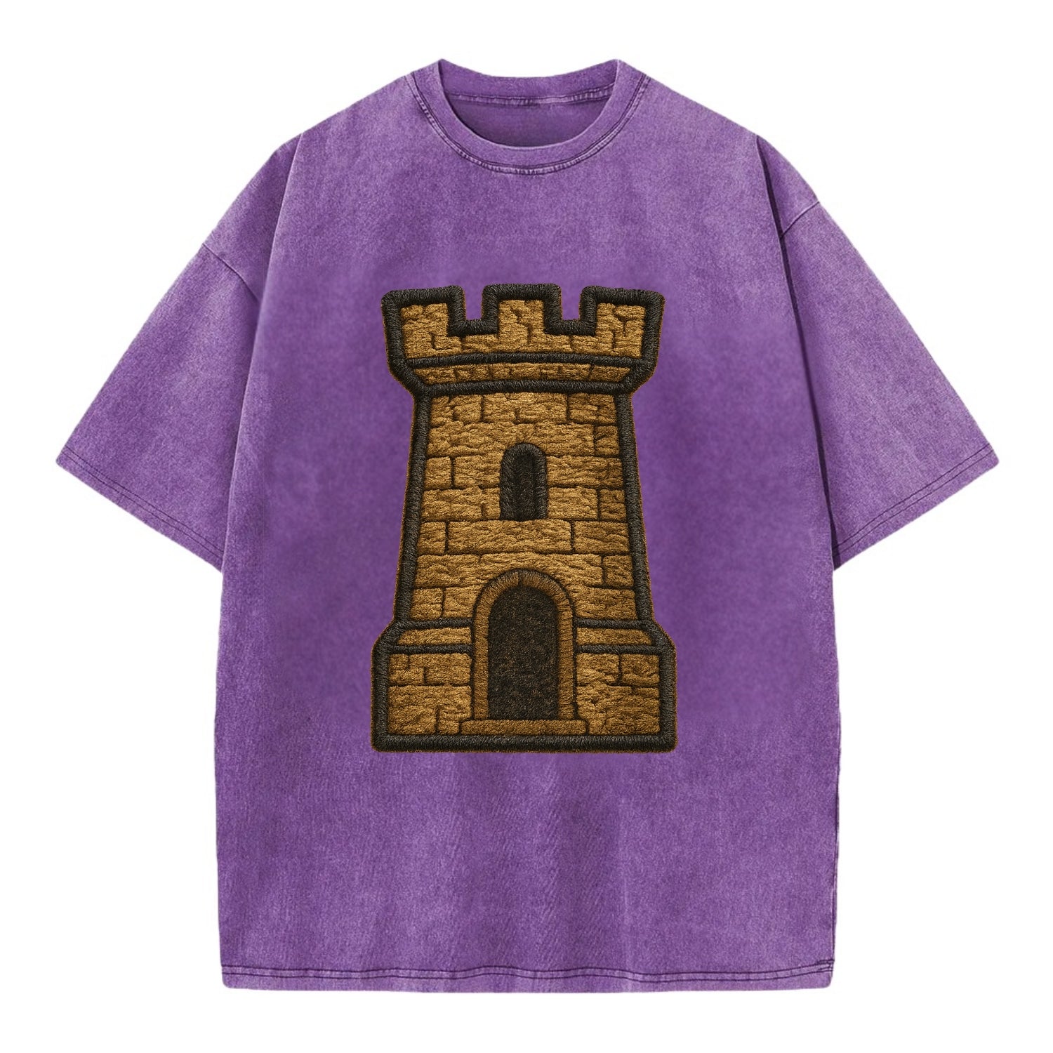 Castle Tower  - Vintage T-shirt - Purple