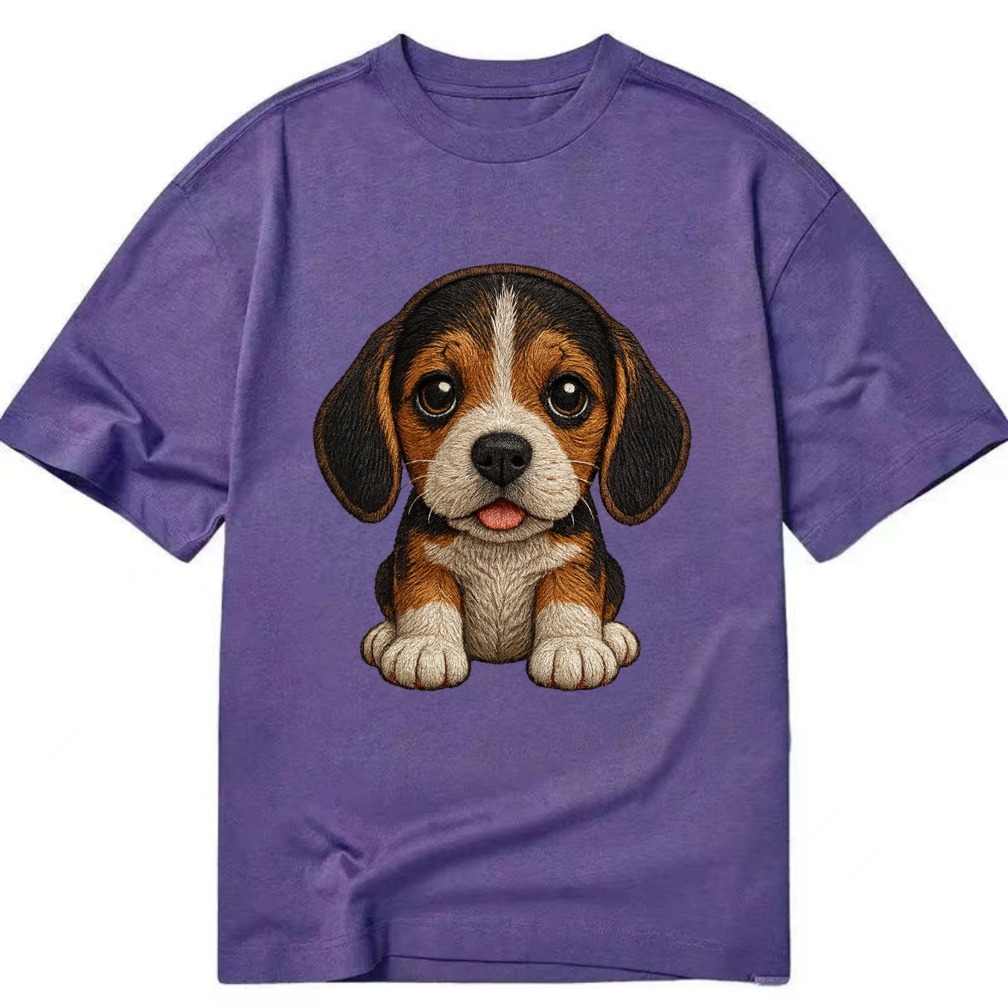 Baby Beagle Puppy - tricolor coat, long droopy ears, big pleading eyes, - Classic T-shirt - Purple