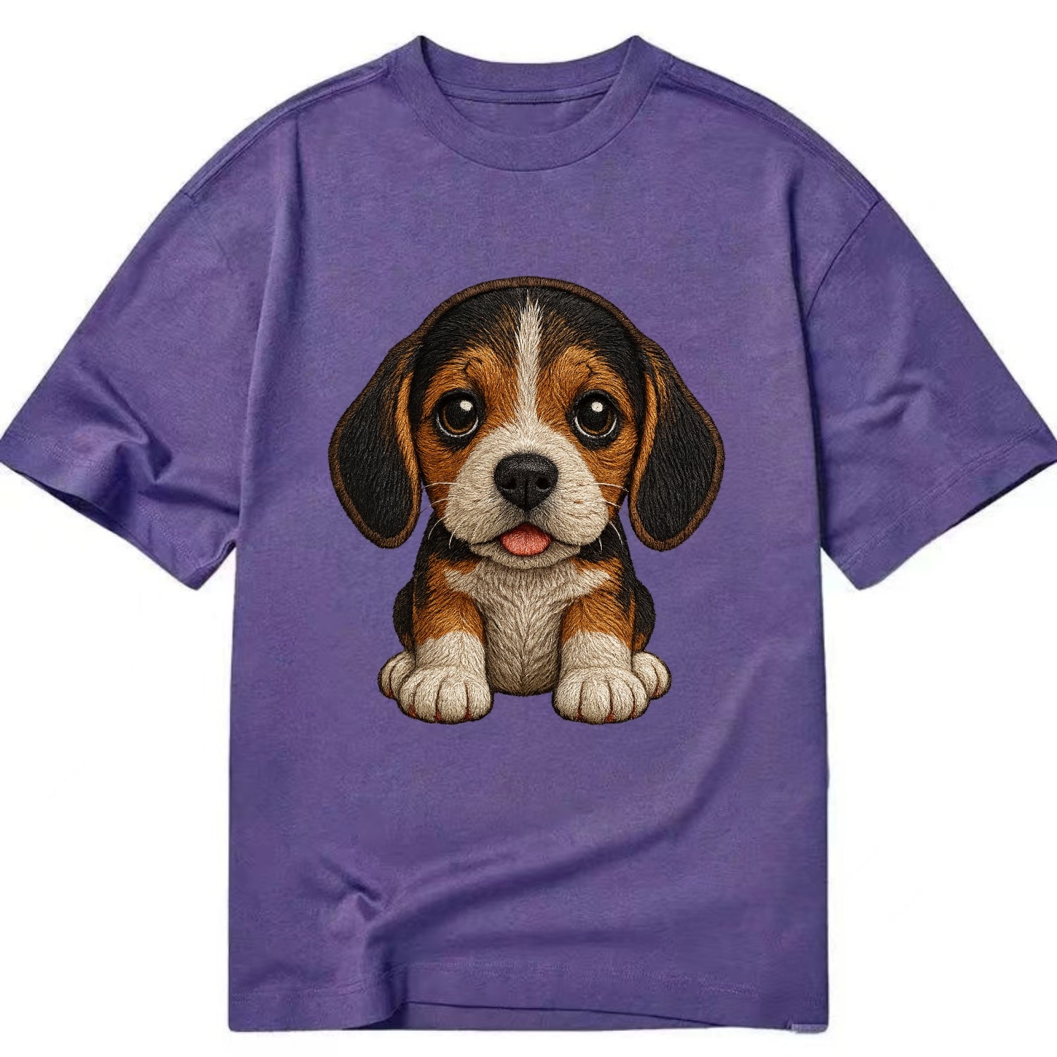 Baby Beagle Puppy - tricolor coat, long droopy ears, big pleading eyes, - Classic T-shirt - Purple