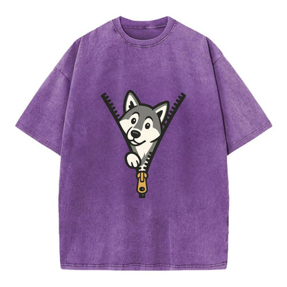 Alaskan Malamute - Vintage T-shirt - Purple