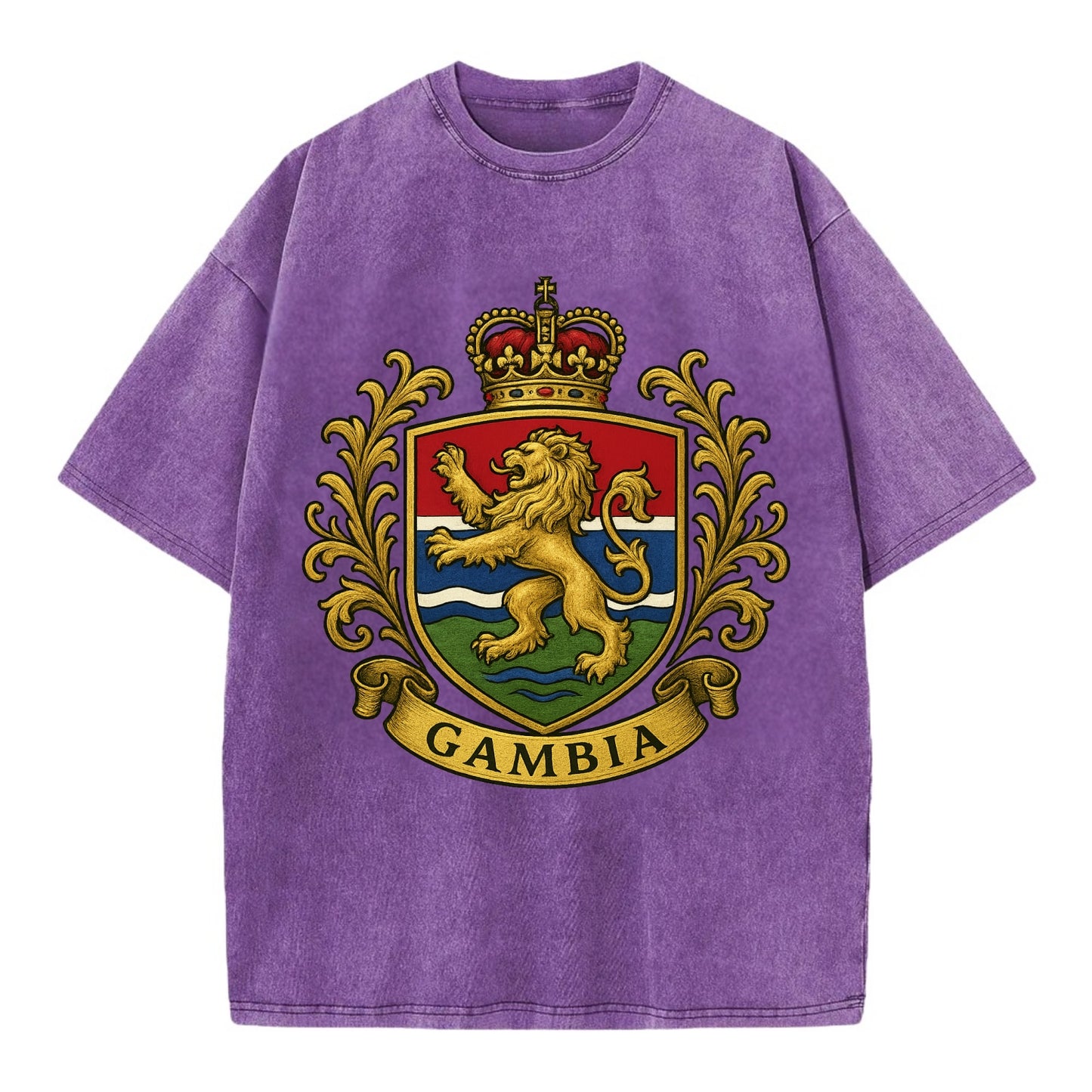 Gambia Heritage Badge  - Vintage T-shirt - Purple