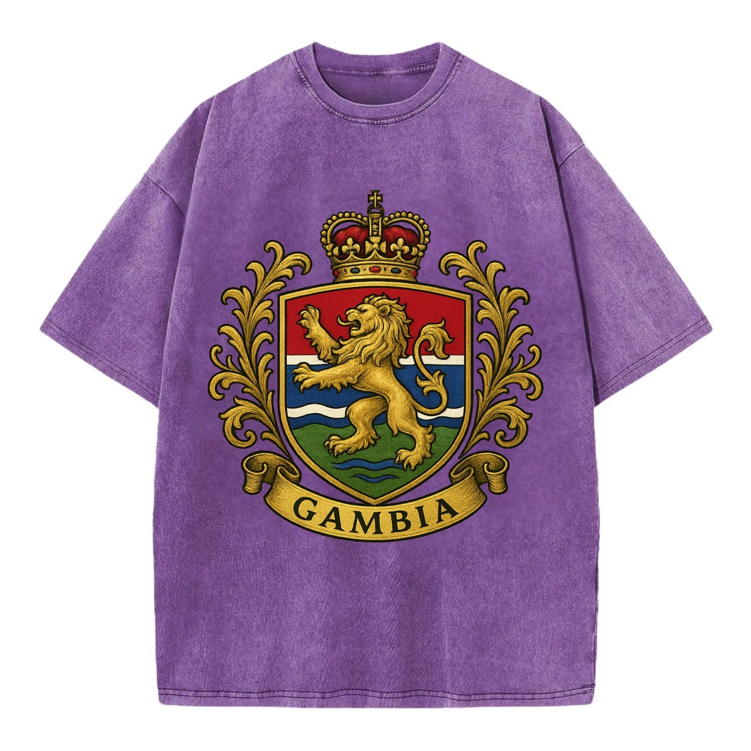 Gambia Heritage Badge  - Vintage T-shirt - Purple