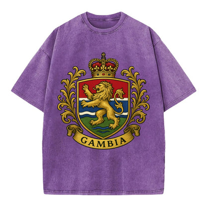 Gambia Heritage Badge  - Vintage T-shirt - Purple